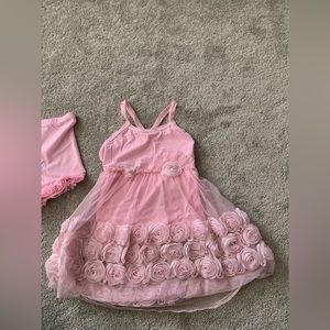 Pink rose child dance costume